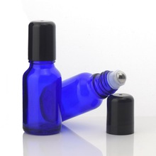 12pcs 15ml Roll On Bottles For Essential Oils Empty Blue Glass Perfume With Stainless Steel Roller Ball Lip Gloss Packaging 2024 - buy cheap