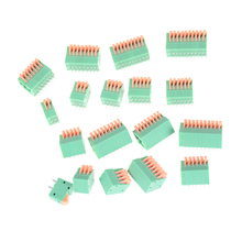 Lote de conectores de PCB de paso, 5 uds., 2/3/4/5/6/7/8/9/10P, KF141R, KF141V, 2,54mm, bloque de terminales de freno verde, pie doblado 2024 - compra barato