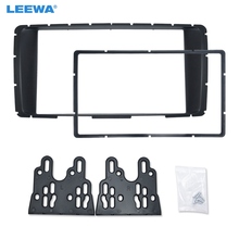 LEEWA-Panel estéreo de doble Din para Toyota Hilux 2011 + Fascia Radio DVD Dash, Kit de montaje, embellecedor, placa frontal, Marco biselado 2024 - compra barato