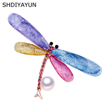 Shdiyayun broche de pérola natural, broche simples de pérola de água doce para mulheres, acessório para presente de joias femininas 2024 - compre barato