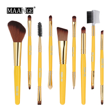 MAANGE 2018 Makeup Brushes Pro 9Pcs Foundation Powder Eye Shadow Eyebrow Lip Comestic Tools Kit High Quality Makeup Brush Set 2024 - buy cheap