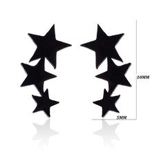 Yiustar-pendientes de estrella de acero inoxidable para mujer, aretes negros de estrella de cinco puntas, joyería nupcial, moda 2024 - compra barato