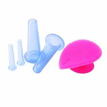 5Pcs/Set Silicone Face Cupping Cups Jar Vacuum Cans Lifting Body Eye Back Massage+Cleansing Brush Anti-cellulite Massager Tool 2024 - buy cheap