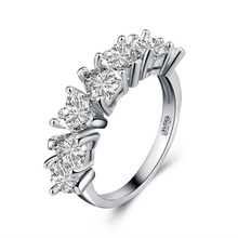 Горячая Распродажа серебряное кольцо простой пять любовь сердце Кристал для свадьбы, помолвки хвост кольца для подарка женщины CZ кольца для вечеринок ювелирные изделия 2024 - купить недорого