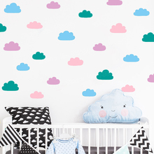 4 цвета, наклейки в виде облаков для детской комнаты, съемные виниловые настенные наклейки для детской спальни, милый домашний декор, роспись JW329 2024 - купить недорого