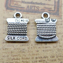 Abalorios de cordón de seda chapados en plata antigua, accesorio de costura de aleación de Zinc 30 a granel, compatible con pulsera artesanal, joyería de 15x11,4mm, 1,5g 2024 - compra barato