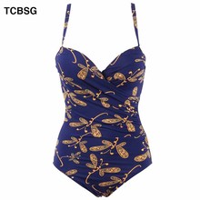 TCBSG Sexy Women One Piece Swimsuit Women Swimwear Print Bodysuit Bandage Cut Out Beach Bathing Suit Plus Size Monokini Swimsuit 2024 - buy cheap