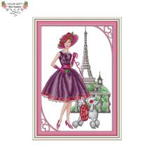 Joy Sunday Paris-decoración para el hogar de moda RA020, 14CT, 11CT, bordado de belleza, kits de punto de cruz DIY 2024 - compra barato