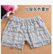 1 pçs/lote estilo coreano mulher 8 camadas shorts de renda meados cintura elástica shorts casuais shorts sólidos tamanho livre 2024 - compre barato
