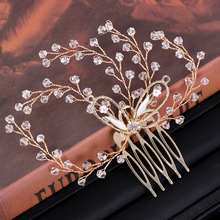 Gold Tiaras Hair Combs Crystal Rhinestone Hair Jewelry For Wedding Women Hair Accessories Fashion Handmade Bridal Headwear 2024 - buy cheap