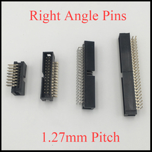 DC3 10P 14P 16P 20P 10 14 16 20 Pins 1.27mm Pitch Right Angle Double Row Space Connector IDC ISP JTAG Male Header Socket Box 2024 - buy cheap
