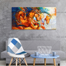 Skilled Artist Handmade High Quality Abstract Running Horse Oil Painting on Canvas Abstract Knife Horse Painting for Room Hotel 2024 - buy cheap