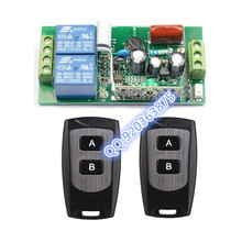 Frete grátis AC 220 V 2 CH Controle Remoto Sem Fio Interruptor do Relé Receptor Controlador & 2 Transmissor 315/433 MHZ