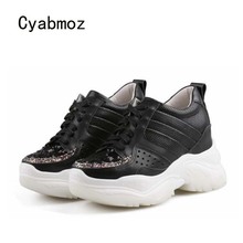 Cyabmoz sapatos femininos de plataforma, sapatos de salto alto com lantejoulas para mulheres, sapatos casuais para mulheres 2024 - compre barato