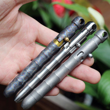 1PC Titanium Alloy Bamboo Bolt Spring Press Signature Writing Pen EDC Multifunction Flame Pattern Tactical Self-defense Pen 2024 - buy cheap