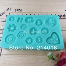 A variety of style buttons modelling silicon fondant Cake decoration mold NO.:Si319  wholesale fondant mold chocolate mold 2024 - buy cheap
