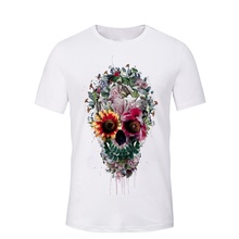 LettBao Skull Men shirts Summer Mens Fashion Tops Male Print harajuku Short Sleeve T-shirt 3D T Shirt Casual Breathable 2018 2024 - buy cheap