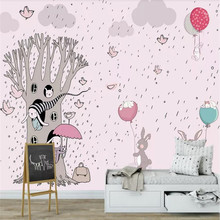 Custom wallpaper fashion cartoon small figure balloon bedroom wall - decorative waterproof material 2024 - buy cheap