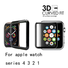 Защитная пленка для экрана для iWatch 40 мм 44 мм 38 мм 42 мм закаленное стекло для Apple Watch Series 4 3 2 1 3D полное покрытие 2024 - купить недорого