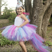 Vestido de princesa tutu infantil, fantasia feminina de tule para festa de aniversário, dia das bruxas, cosplay 2024 - compre barato