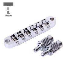 Tooyful Zinc Alloy Chrome Electric Guitar Bridge With 2 Silver Tone Mounting Studs for Guitar Musical Accessories 2024 - buy cheap