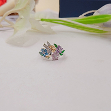 Luxury Big Flower Angel Ring Colorful Zircon Rings For Women Charm Zircon Crystal Floral Angel Ring Weding Engagement Ring 2024 - buy cheap