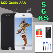 Качественный ЖК-дисплей AAA для iPhone 5 6 6 S, Замена сенсорного экрана для iPhone 6G 6 S, ЖК-дигитайзер в сборе + стекло + Инструменты + ТПУ чехол 2024 - купить недорого
