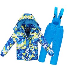 -30 Camouflage Children Snow suit outdoor sports wear snowboarding Sets Thermal Warm Kids Ski jacket + bib Snow pant Boy or Girl 2024 - buy cheap