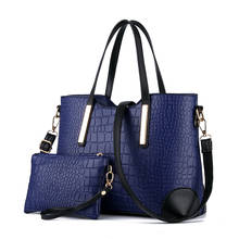 2018 FashioWomen Bag Crocodile Pattern Composite Bag Vintage Women Messenger Bags Shoulder Handbag Purse Wallet Leather Handbags 2024 - buy cheap