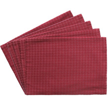 Promotion Set of 4pcs Houndstooth Design Placemat Red/Gold Christmas Table Mat 13"x 18" GIFT SET 2024 - buy cheap
