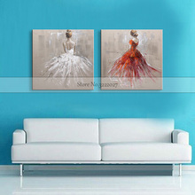 Ballet Girl 100% Hand Painted Canvas Painting Cuardros decoracion Poster Paintings Quardro Modern Home Decoration Home Paintings 2024 - buy cheap