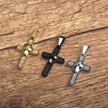 Cross Pendant Necklaces for Men Stainless Steel Cross Mens Necklace Chain Gold Black Mirror 2024 - buy cheap