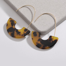 Acrylic Resin Earrings Large Hook Mottled Leopard Tortoise Drop Dangle Earrings for Women 4*6cm 4g 2024 - buy cheap