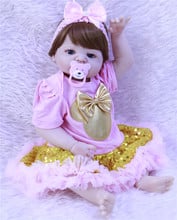 23" Full Silicone Reborn Girl Baby Doll Toy Lifelike handmade modeling infant dolls baby Child play house bonecas for sale 2024 - buy cheap