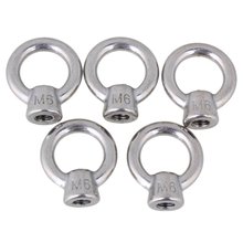 304 Stainless Steel Japanese Style Threaded Ring Shape Eyed Nuts with M6 Bolts Pack of 5 2024 - buy cheap