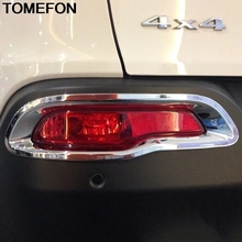 TOMEFON для Jeep Cherokee 2014 2015 2016 2017 2018 внешний задний противотуманный фонарь Крышка лампы отделка Аксессуары Наклейка ABS хром 2024 - купить недорого