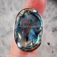 Free Shipping Fashion Jewelry 19x29mm Beautiful New Zealand Ablone Shell Art Oval Ring C3730 2024 - buy cheap