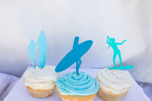 Supergirl-accesorios para cupcakes con silueta para surfear, selecciones para eventos deportivos, fiestas, baby shower, cumpleaños y bodas, envío gratis 2024 - compra barato
