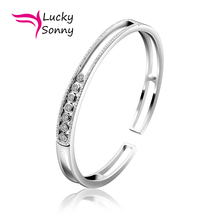 Must Have Luxury Bracelet 925 Sterling Silver Bracelets For Women Solid Silver Cuff Bangle Moving CZ Bracelet & Bangles Joyerias 2024 - buy cheap