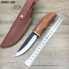 Swayboo  Fixed blade carbon steel  Camping Hunting  knifes Survival Knife Outdoor rescue knives with leather sheath 2024 - buy cheap