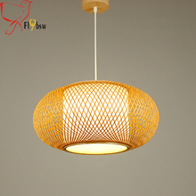 Southeast Asia Hand knitting bamboo pendant lamp Chinese style retro living room restaurant bamboo art hanging light fixture 2024 - buy cheap