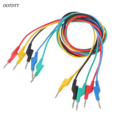 OOTDTY 5 Pcs 4mm Dual Banana Plug Smooth Silicone Lead Test Cable For Multimeter 1m 5 Colors 2024 - buy cheap