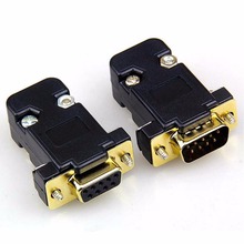 25 conector db9 rs232 série com db9 banhado a ouro, conector de plugue com db9, interface de computador de 9 pinos 2024 - compre barato