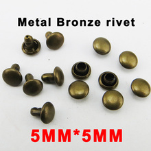 Rebites de metal com tom de bronze 200 peças, 5mm * 5mm, rebites de metal, acessórios de costura, bolsa de marca, rebites 2024 - compre barato