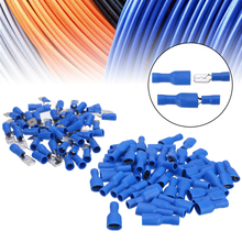 100pcs 50pair Blue Insulated Female/Male Spade Crimp Terminal Connector for Audio Wire 1.5mm - 2.5mm 16-14 AWG Cable 2024 - buy cheap