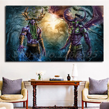 Quadros de lona com estampa de world of warcraft, arte de stormrage, ilhagem e malsmart, pôster para parede, arte de decoração para casa 2024 - compre barato