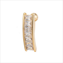 Princess Cut CZ Piercings Jewelry Womens Sexy Belly Button Ring Long Dangle Clear Navel Bar Gold Dangle Body Jewelry Piercing 2024 - buy cheap