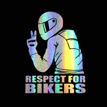 14x19CM Car Stickers Respect for Bikers Sticker on Auto Vinyl Funny 3D Stickers and Decals Motorcycle Car Styling Decoration 2024 - buy cheap