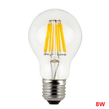 Bombilla de filamento LED Retro A60 2W/4W/6W/8W E27/E26 AC220V/110V, blanco cálido/blanco frío, regulable, carcasa de vidrio transparente, lámpara Retro Edison 2024 - compra barato