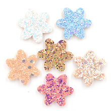 20Pcs 28mm Glitter Paillette Padded Patch Flower Appliques for Craft Clothes Stick Supplies DIY Hair Clips Decor Accessories F43 2024 - buy cheap